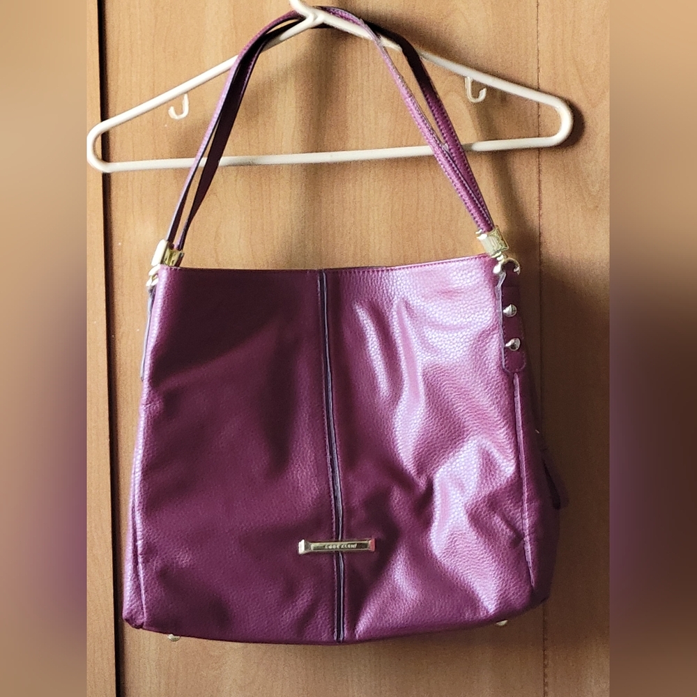 Anne Klein large satchel~WINE